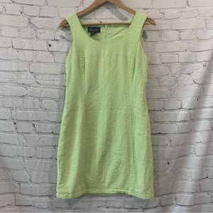 Vintage Herman Geist Green White Gingham Summer Dress Size 10